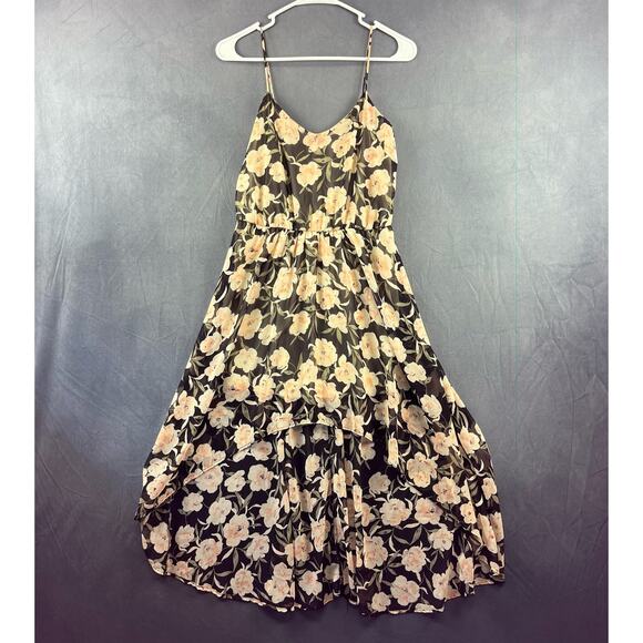 Foreign Exchange Dress Floral Chiffon Sz Small Sheer Summer Spaghetti StrapY2K - Picture 1 of 9